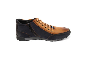 Stylish causal man shoe on white background.