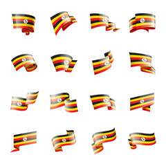 Uganda flag, vector illustration on a white background