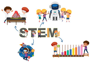 STEM logo with activity © brgfx