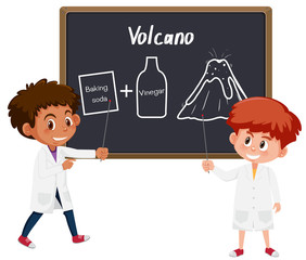 Student volcano science experiment © brgfx