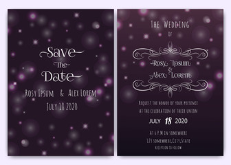 Minimal wedding with decorative  glitter particles.