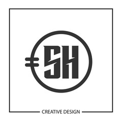 Initial Letter SH Logo Template Design Vector Illustration