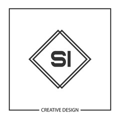 Initial Letter SI Logo Template Design Vector Illustration