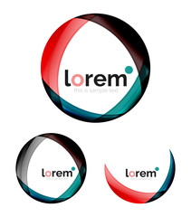 Set of geometric convergence vector icons