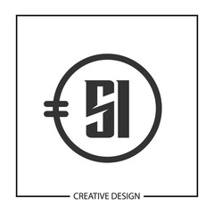 Initial Letter SI Logo Template Design Vector Illustration