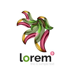 Geometric abstract business icon template, smooth shape