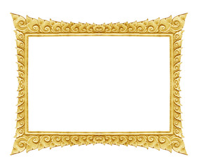 old decorative silver frame - handmade, engraved - isolated on white background