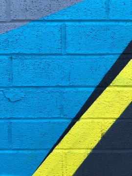 Painted Wall: Colorful Abstract Pattern in Detail of Street Art