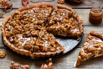 Caramel and nut tart
