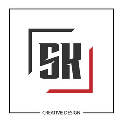 Initial Letter SK Logo Template Design Vector Illustration