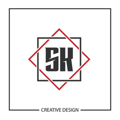 Initial Letter SK Logo Template Design Vector Illustration