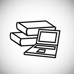 Study book thin line on white background icon