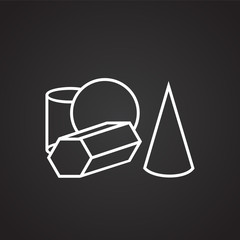 Geometry science thin line on black background icon