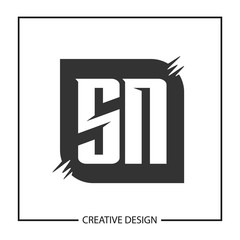Initial Letter SN Logo Template Design Vector Illustration