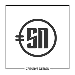 Initial Letter SN Logo Template Design Vector Illustration