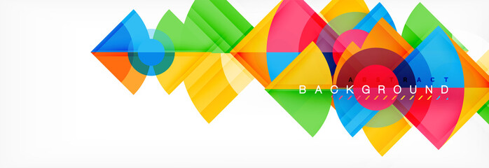 Triangles and circle geometric background