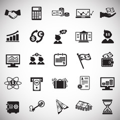 Money and finance set on white background icons