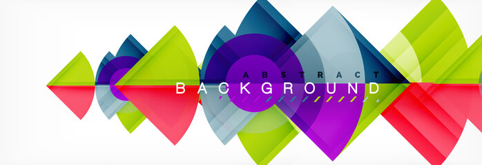 Obraz premium Triangles and circle geometric background