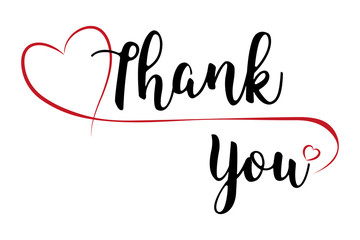 Fototapeta premium Herzlichen Dank Schriftzug mit Herzen