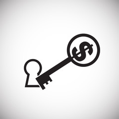 Success key hole on white background icon