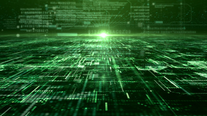 Futuristic digital matrix particles grid virtual reality abstract cyber space environment background