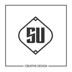 Initial Letter SU Logo Template Design Vector Illustration