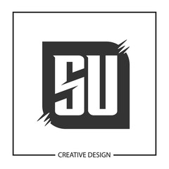 Initial Letter SU Logo Template Design Vector Illustration