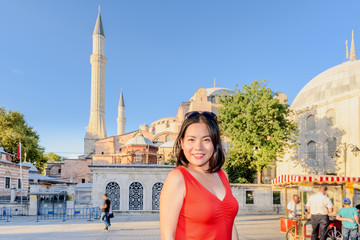 Portrait of a beautiful woman in Istanbul,Turkey