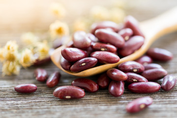 Healthy Grains on Old Wood Table,copy space.