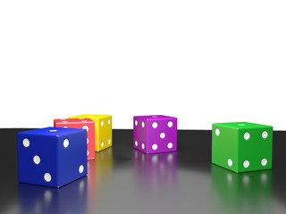 color dice , clipping path,3d rendering