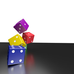 color dice , clipping path,3d rendering