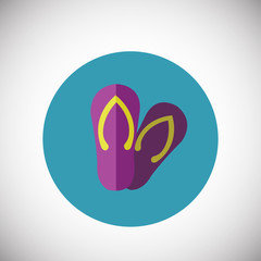 Slipers on flat background icon