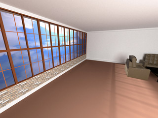 sofa in room , 3d rendering