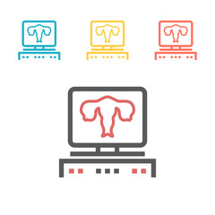 Female reproductive system line icon. Vector sign for web graphic.