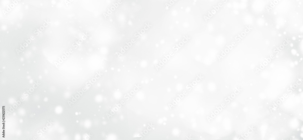 Canvas Prints silver abstract bokeh background with snowflake and white glittering bokeh stars. a shiny holiday ca