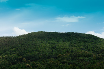 Mountain view and beautiful sky and  beautiful clouds on blue sky
