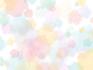 Pastel color drops on a white background.