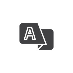 Language translation vector icon. filled flat sign for mobile concept and web design. Translate simple solid icon. Symbol, logo illustration. Pixel perfect vector graphics