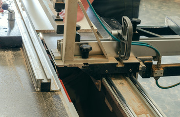 Production of cabinet furniture, cutting parts on a format machine
