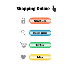 Hand icon click button on website shoping