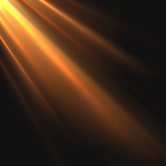 Sun rays light on black background. Graphic concept for your design