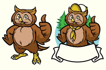 Fotobehang happy owl cartoon set © bazzier