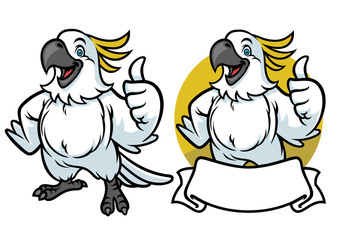 Fototapeta premium szczęśliwy kreskówka papuga