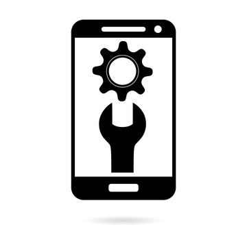 Black Mobile repair icon or logo 