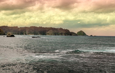 Coast of Cudillero in Spain