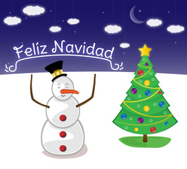 Felíz Navidad Postal de Invierno