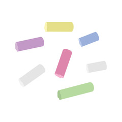 Chalk icon in flat style isolated vector illustration on white transparent background. Colored chalk vector.