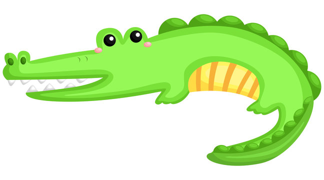 a cute and adorable alligator with his big tail