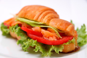 sandwich with salmon and tomatoes