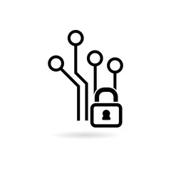 Internet security online, Technology security icon or logo